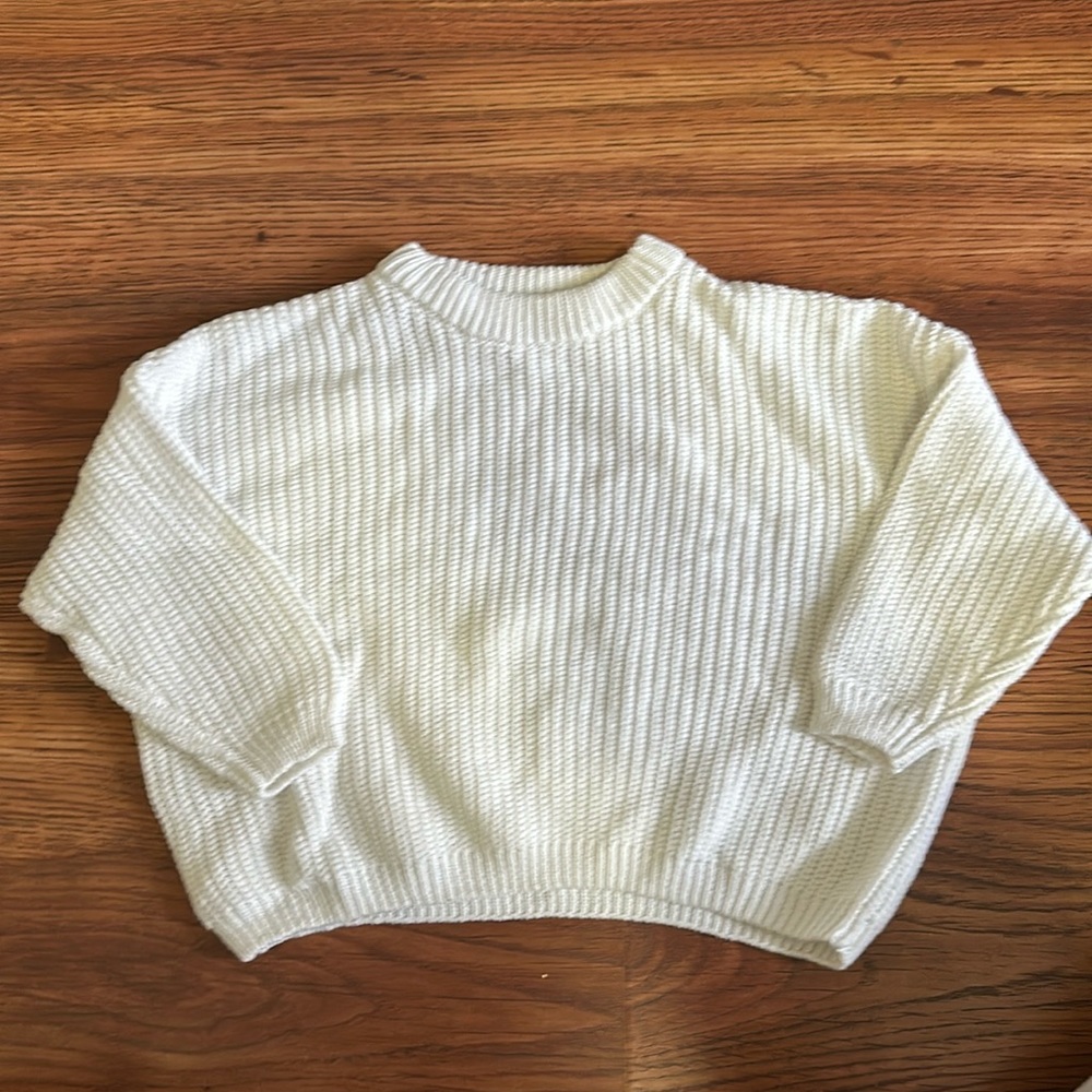 Oversized Chunky Knit Sweater, White